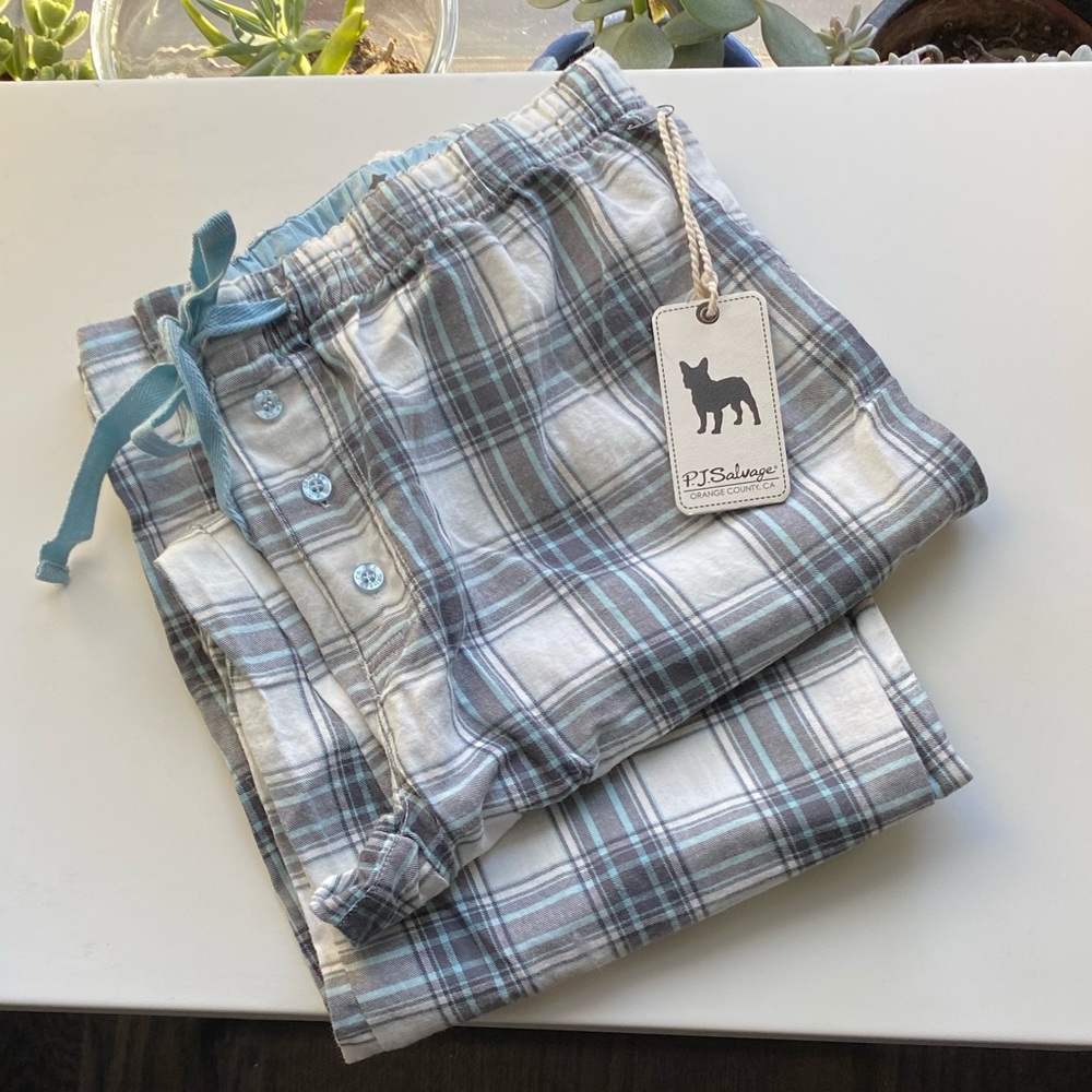 PJ Salvage plaid pajama bottoms NWT